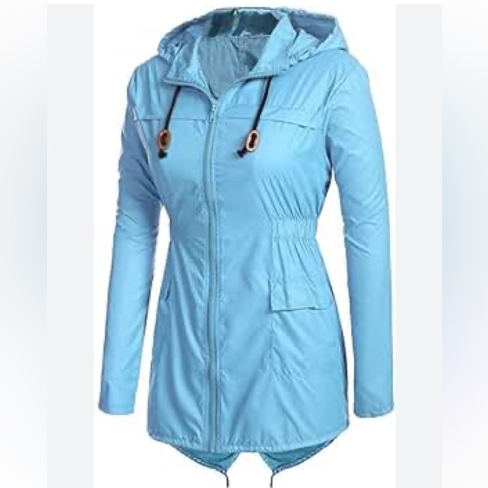 ☀️Bright blue light weight rain jacket NWT